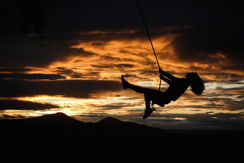 Woman enjoying sunrise